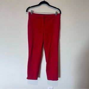 Zara Vibrant Red Straight Leg Trousers Womens Size Large Office Career Work
